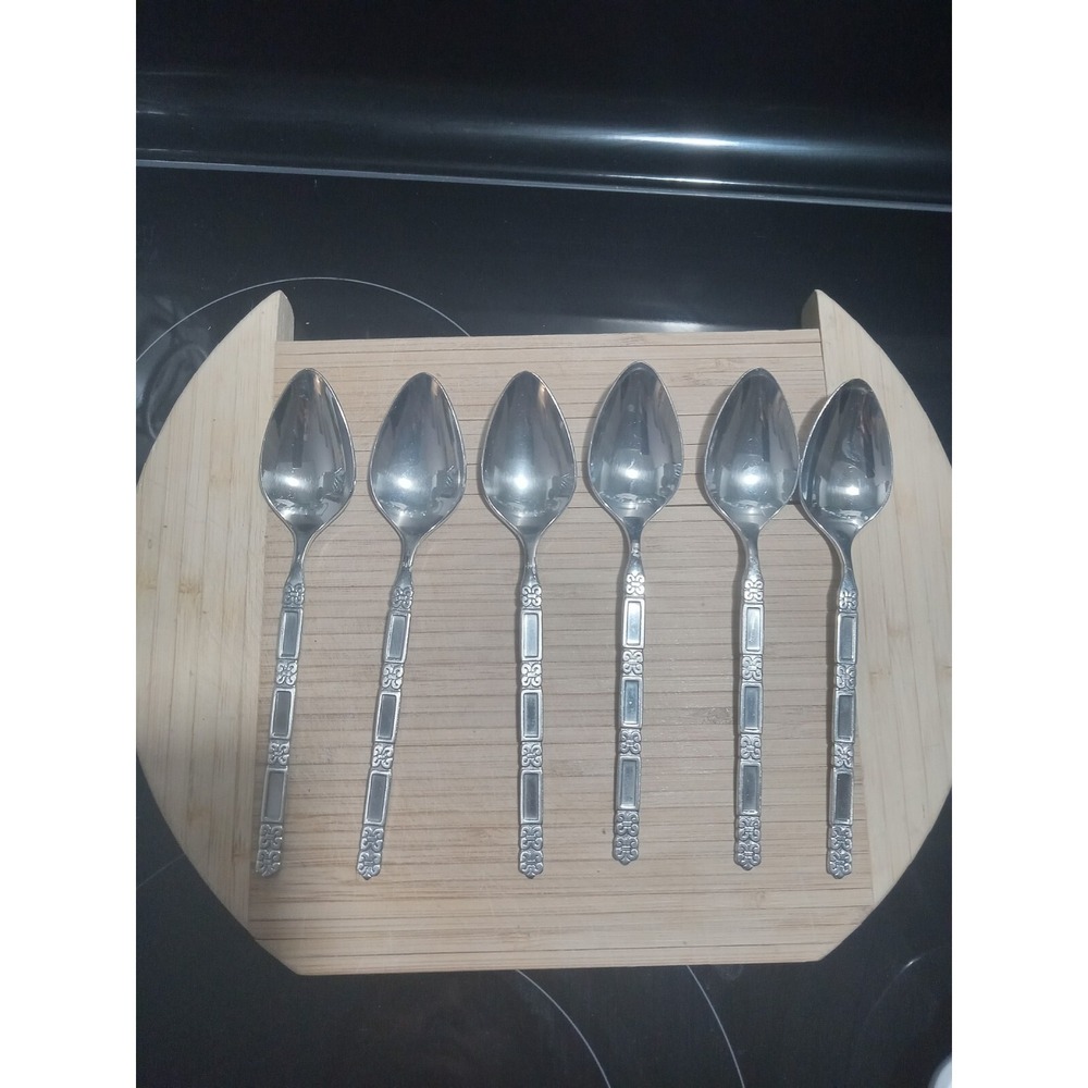 Oneida Community MADRID‎  No Black  Stainless 6 TeaSpoons   See Pictures